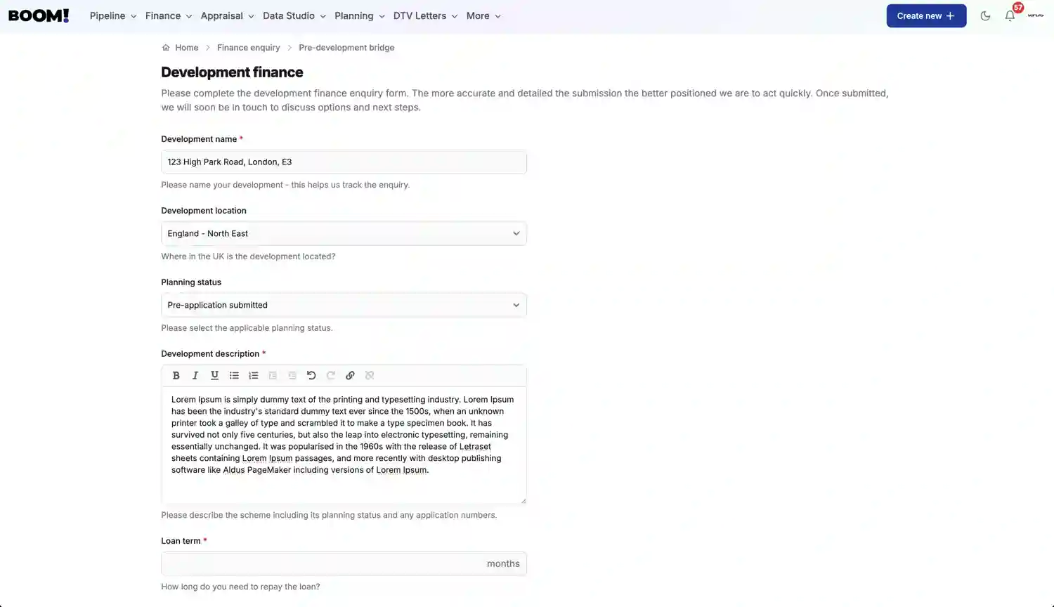 BOOM! Planning screenshot light