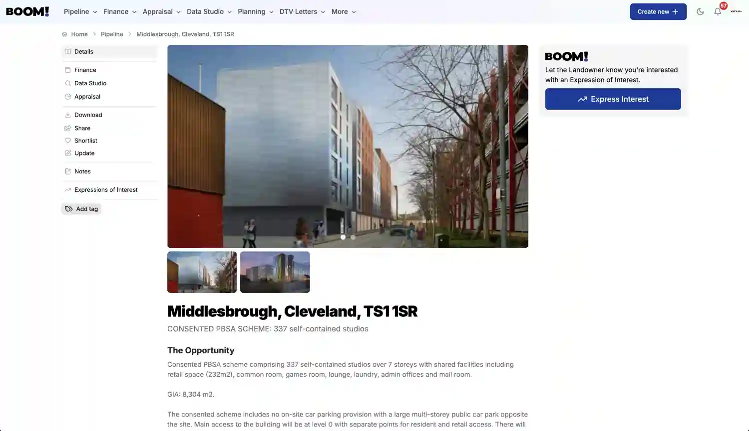 BOOM! Opportunity Listing screenshot light