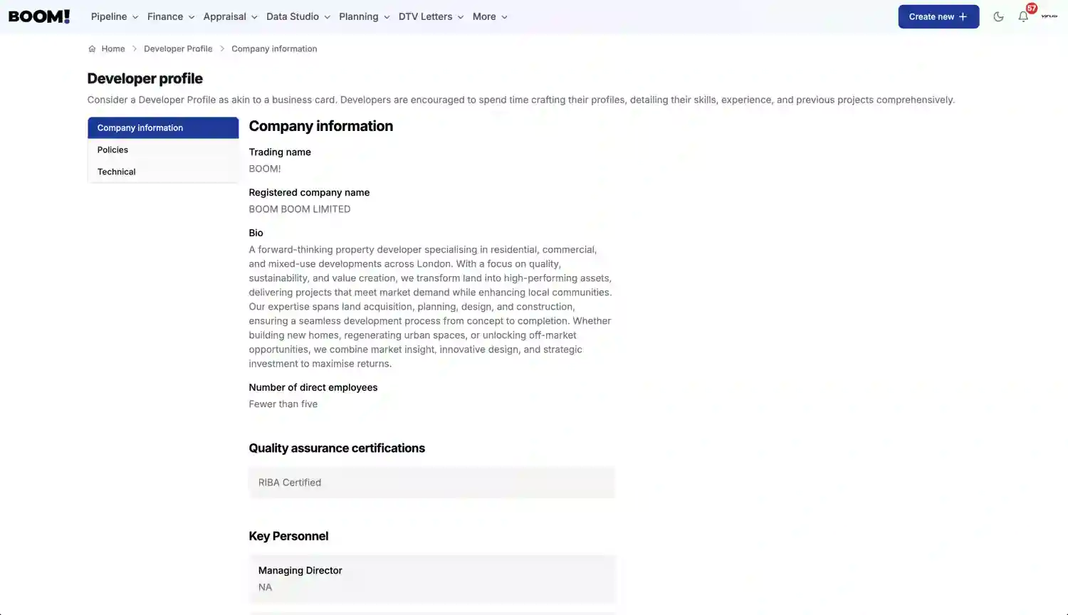 BOOM! Profile screenshot light