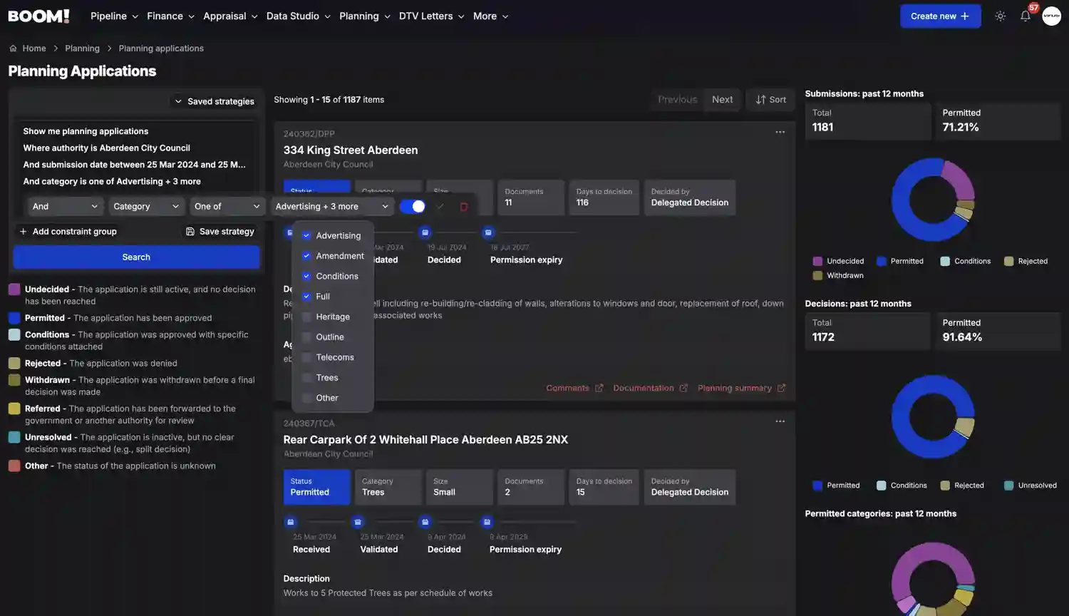 BOOM! Planning screenshot dark