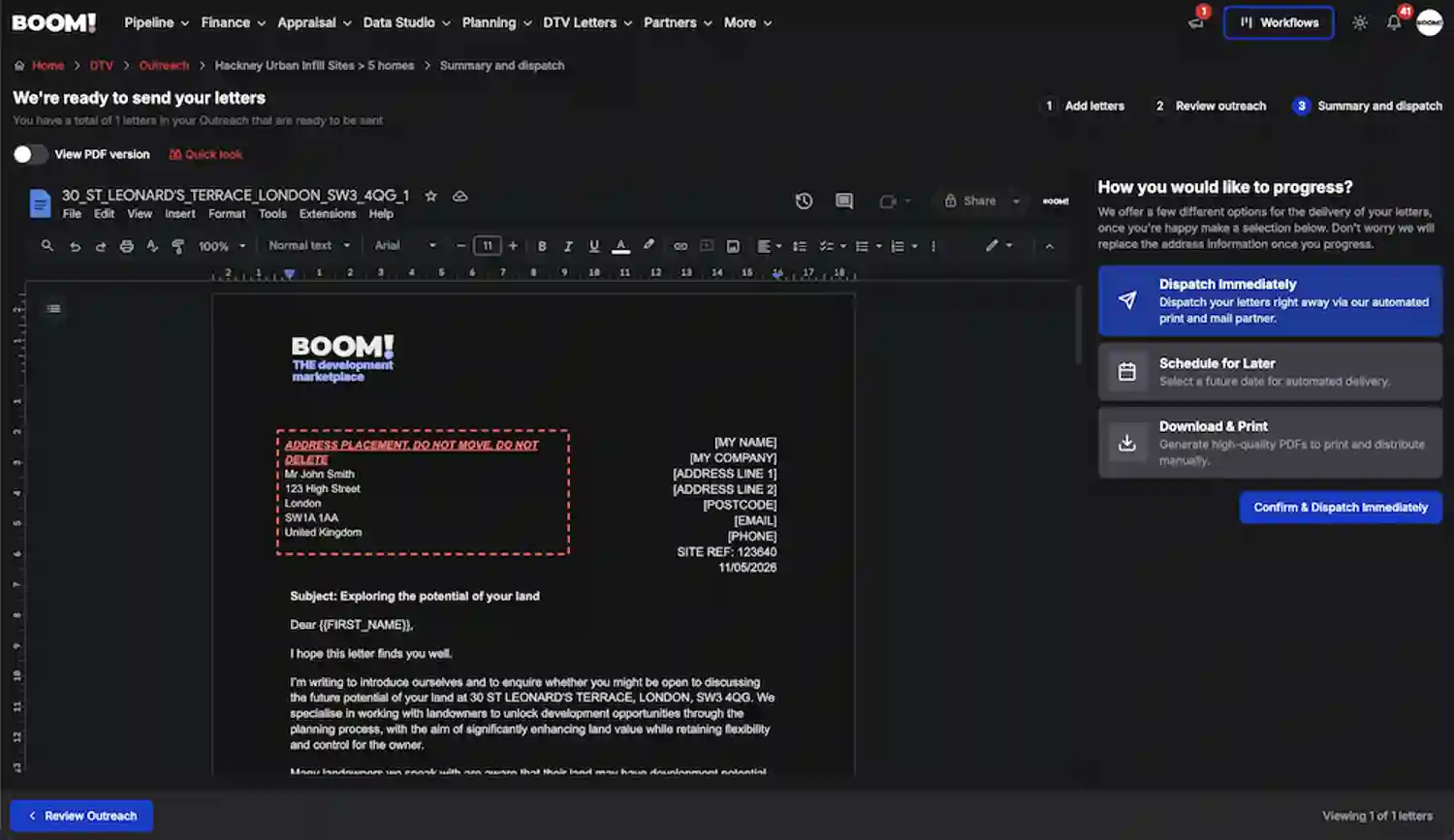 BOOM! Finance screenshot dark