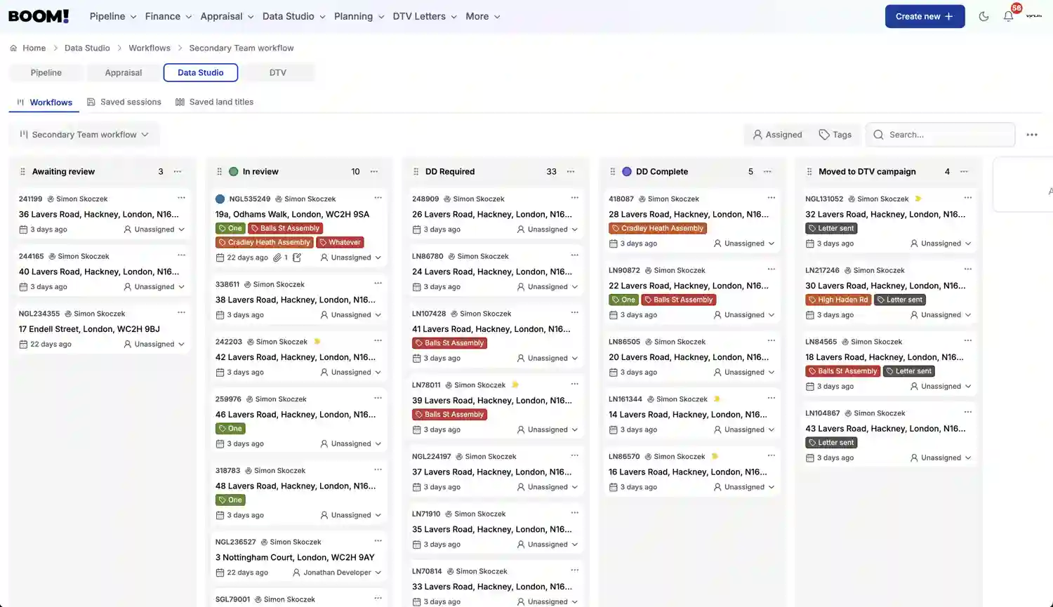 BOOM! Workflows & DTV workflow screenshot light
